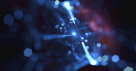 蓝色光影斑点晚会粒子舞台背景