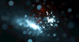 蓝色光影斑点晚会粒子舞台背景