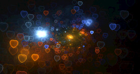 爱心光影斑点晚会粒子舞台背景