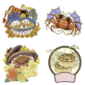 国潮卡通菜肴川菜