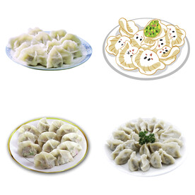 卡通水饺蒸饺煎饺包饺子吃饺子