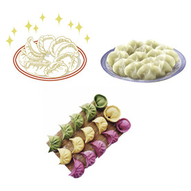 卡通水饺蒸饺煎饺包饺子吃饺子