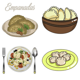 卡通水饺蒸饺煎饺包饺子吃饺子