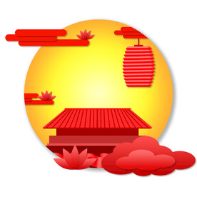 国潮手绘卡通中秋月亮海报