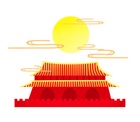 国潮手绘卡通中秋月亮海报