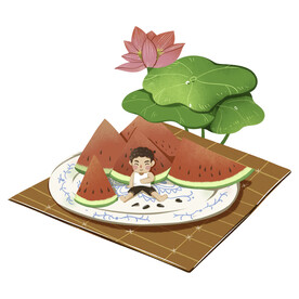 夏天夏季卡通元素