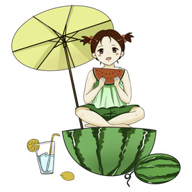 夏天夏季卡通元素