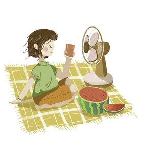 夏天夏季卡通元素