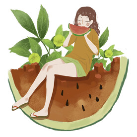 夏天夏季卡通元素