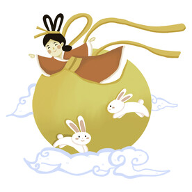 卡通中秋元素 