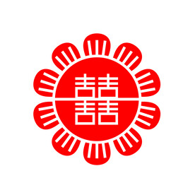  中式花边 古典花 喜贴