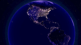 地球夜晚宇宙视角图