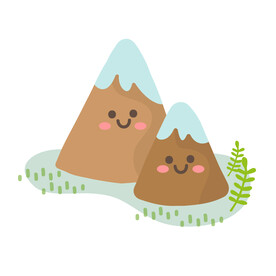 可爱卡通山