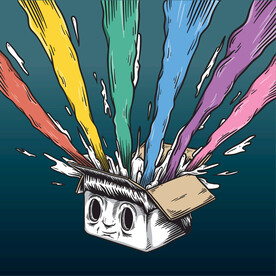 礼盒彩虹矢量插画