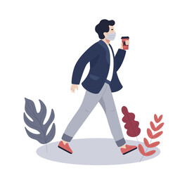 手拿咖啡的男人