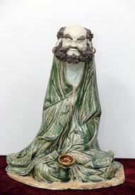 韦华 达摩面壁 陶瓷雕塑