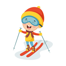 滑雪的小女孩 
