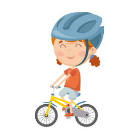 骑单车的小女孩 