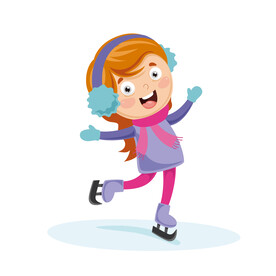 溜冰的小女孩
