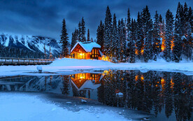 下雪天的小房子