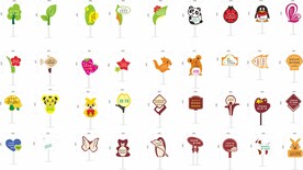 动物造型花草牌