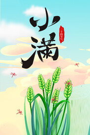 小满节气海报  麦穗 