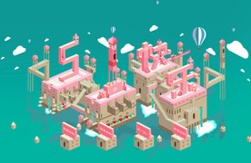 纪念碑谷风格51快乐海报