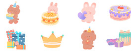 小熊兔子生日主题