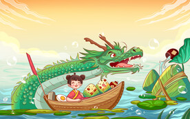 端午龙舟插画