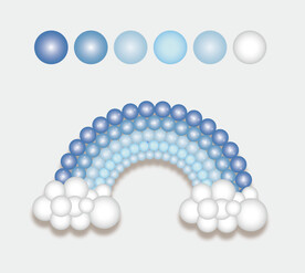 蓝色彩虹形状气球