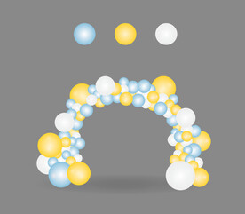 蓝黄色气球拱门