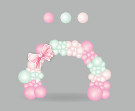 粉绿气球拱门