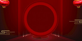 红色宣传栏背景展板素材