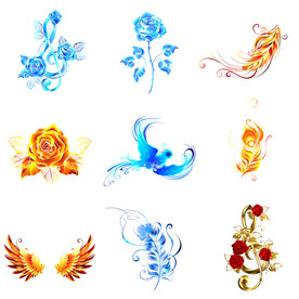 蓝色金色梦幻主题素材