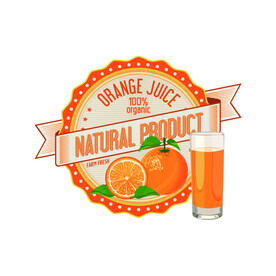 复古桔子汁标签 