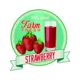 复古草莓标签