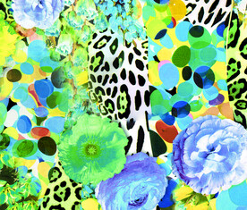 彩色豹纹斑点花朵