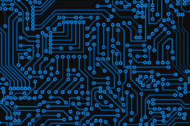 蓝色科技感电子线路板图片