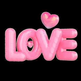 3D立体love艺术字
