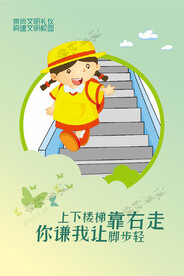 文明校园楼梯间海报图片