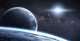 蓝色科幻宇宙星空星球背景