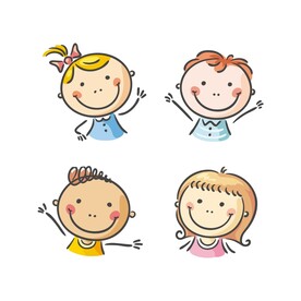 儿童头像插画  
