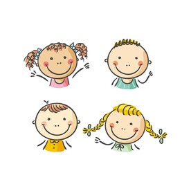儿童头像插画