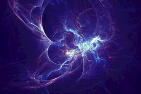 彩色粒子光线光效舞台背景图