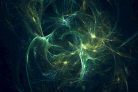 彩色粒子光线光效舞台背景图