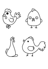 手绘简笔鸡