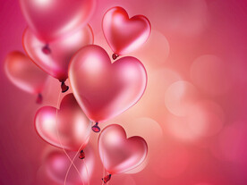 爱心气球浪漫情人节背景