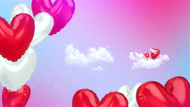 爱心气球浪漫情人节背景