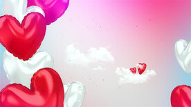 爱心气球浪漫情人节背景
