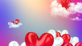 爱心气球浪漫情人节背景